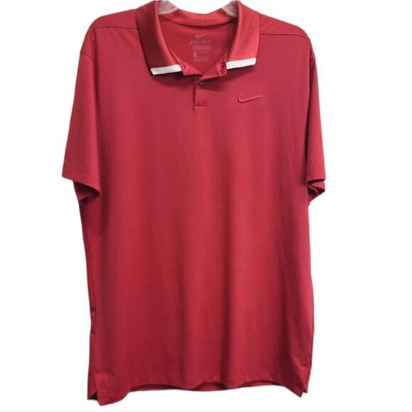 Nike Men's DRI-FIT Red Polo Shirt Size Large - Picture 1 of 5